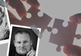 foto's van jacco en richard en twee puzzelstukjes die in elkaar vallen